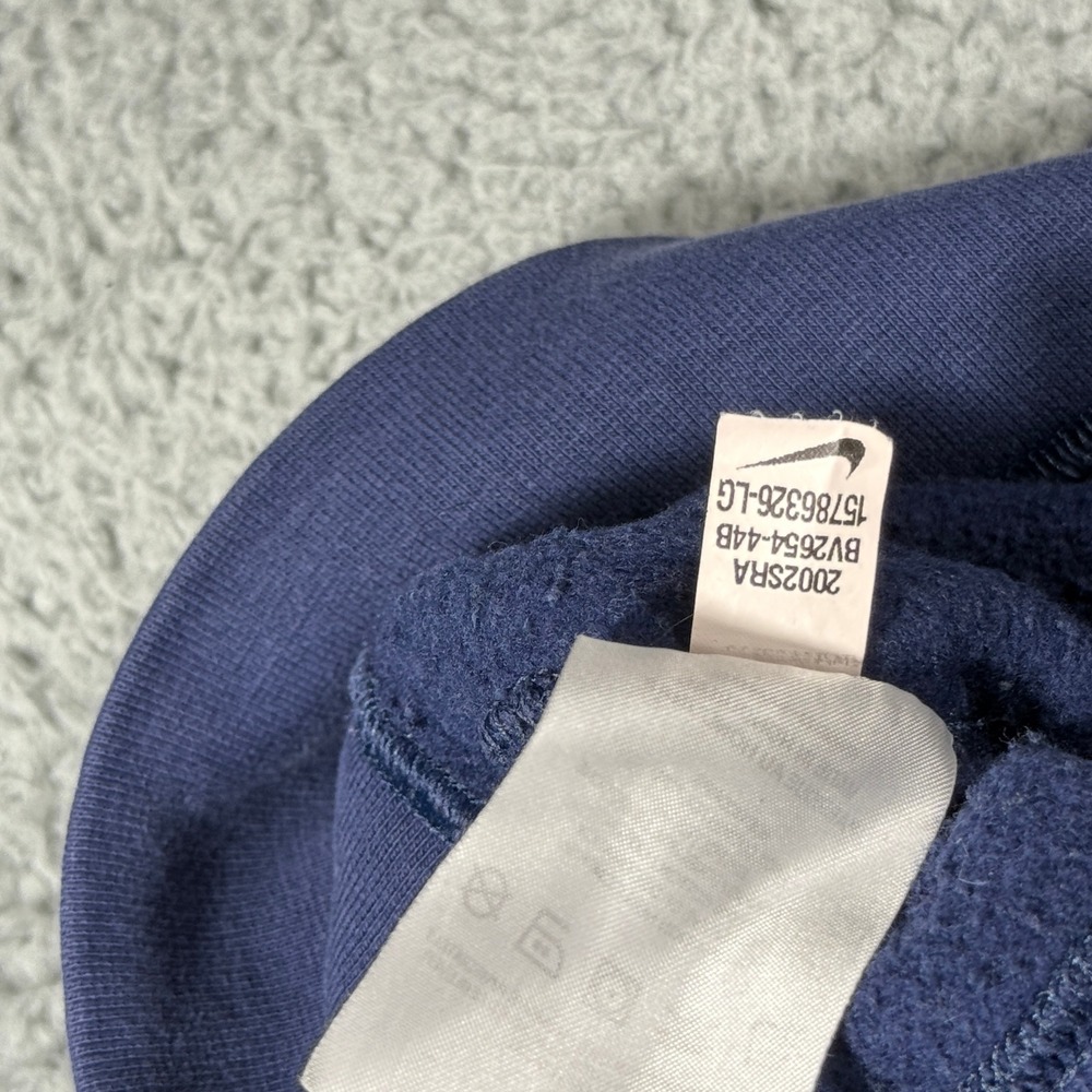 Nike Hoodie Size Large Blue Fleece Logo Pullover Sweatshirt Long-Sleeve - Picture 6 of 10